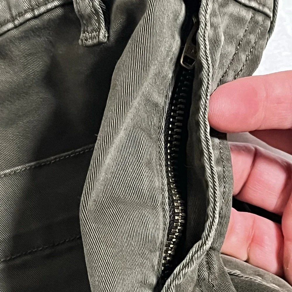 FRAME WASHED FATIGUE HIGH WAIST PATH‎ POCKETS UTILITY SHORTS SIZE 24 Green